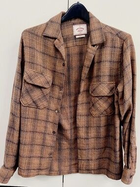 Portuguese Flannel Long Sleeve Shirt, Small, "Toasted Orange"